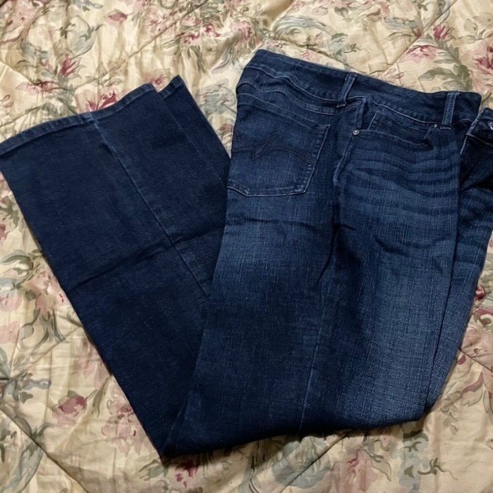Wrangler Women's Boot Cut Jeans Dark Wash Size 13x32 Cotton Polyester‎ Spandex